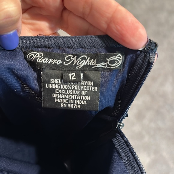 Elegant Navy Sequin Sheath Dress - Picture 4 of 4